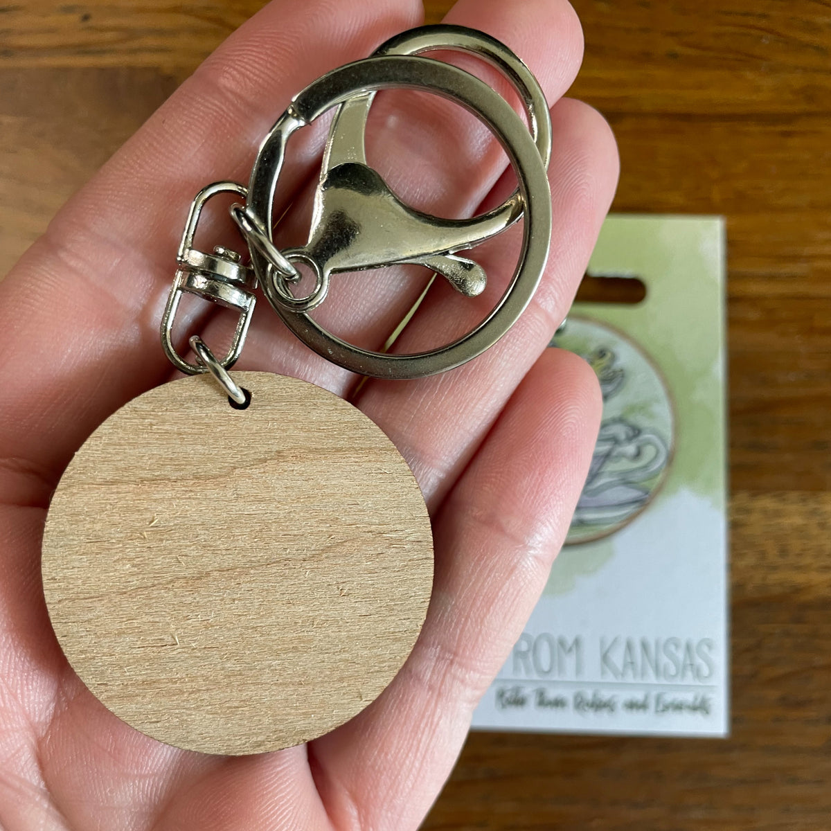 Badger Cherry Wood Keyring
