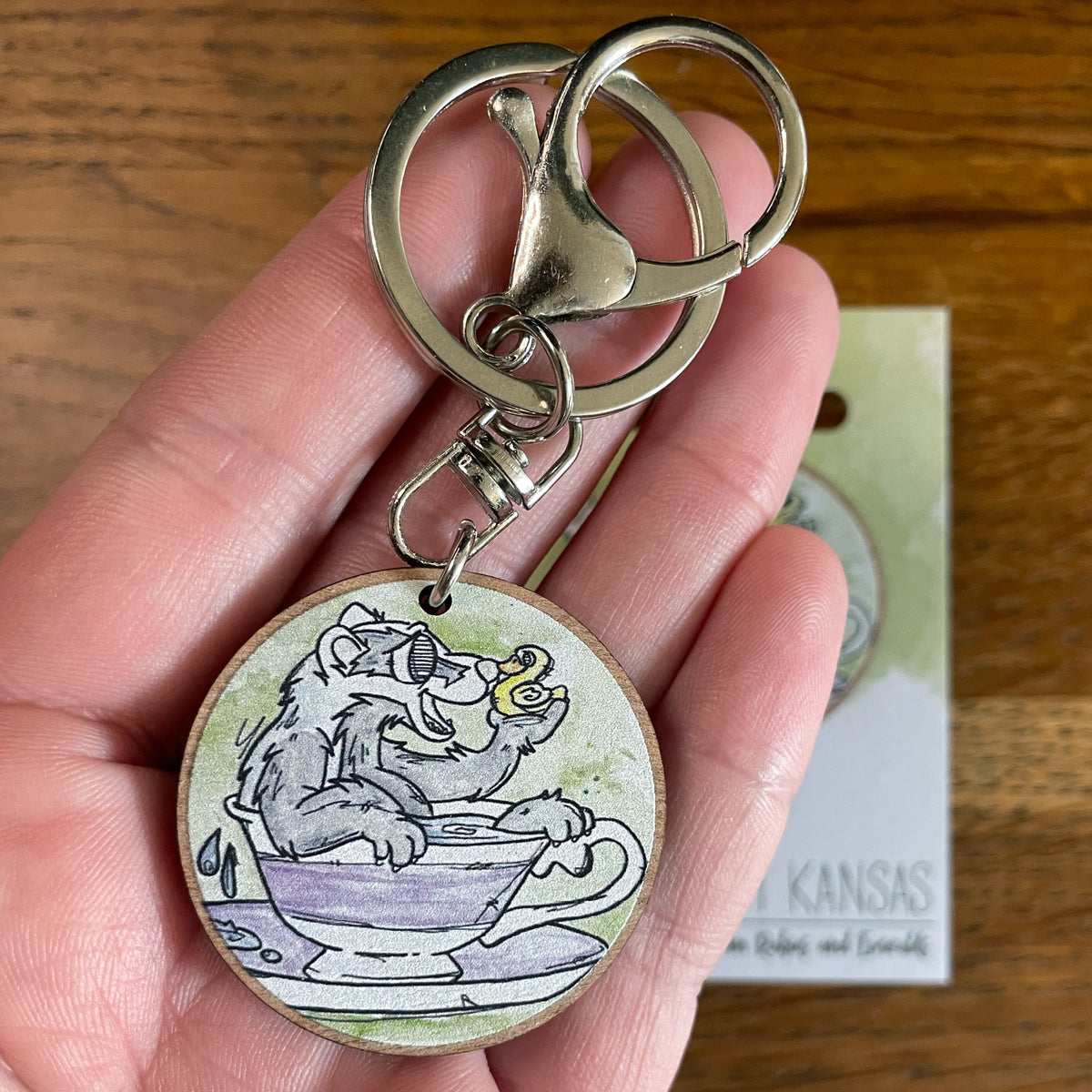 Badger Cherry Wood Keyring