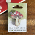 Mushroom Cherry Wood Magnet