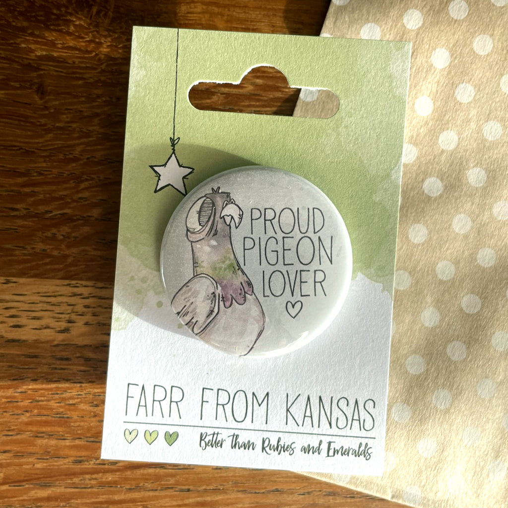 Pigeon Lover button badge
