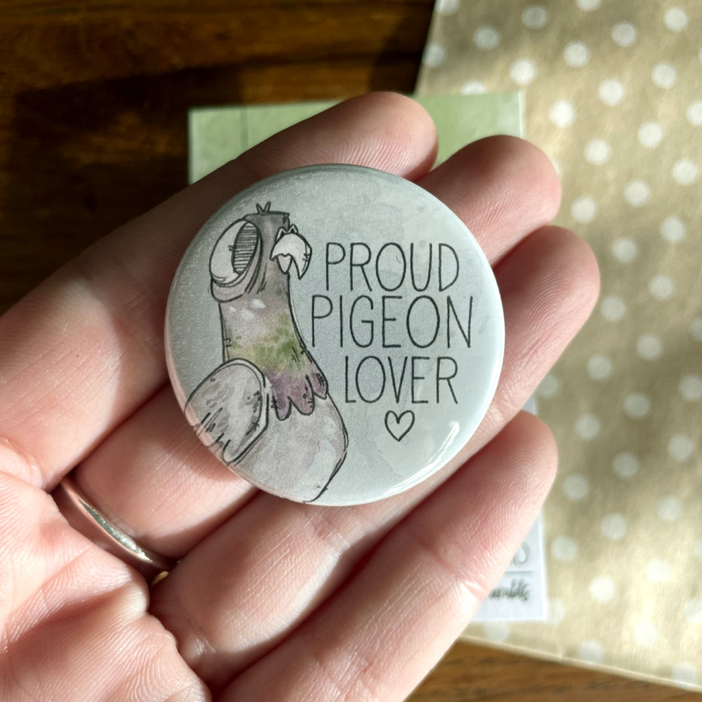 Pigeon Lover button badge